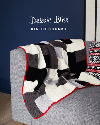"Garter Stitch Throw" - Throw Knitting Pattern For Home in Debbie Bliss Rialto Chunky - DB035