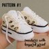 Crochet baby booties patterns bundle, set of 4 sneakers