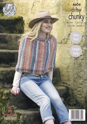 Ladies' Capes in King Cole Drifter Chunky - 4604 - Downloadable PDF