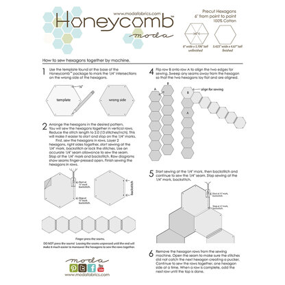 Moda Fabrics Honeycomb Quilt - Downloadable PDF