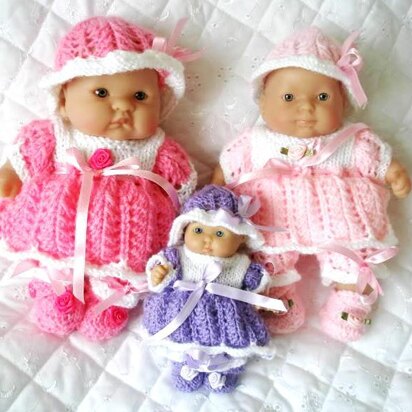 Berenguer Dolls clothes knitting pattern, Dress, Hat and Shoes