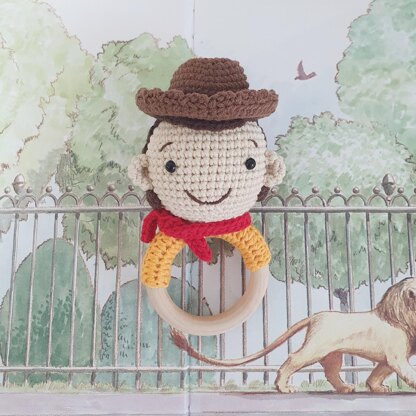 Cowboy baby rattle