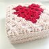 Granny square heart gift box cover