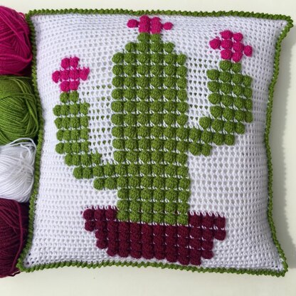 Cactus Bobble Stitch Cushion