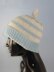 Simple Stripe Topknot Beanie Hat