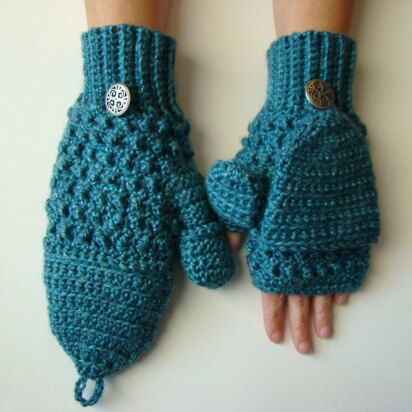 Teal Convertible Mittens