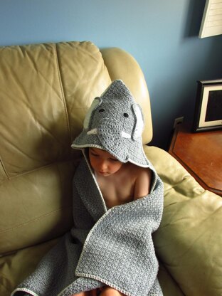 Elephant Hooded Towel with Matching Washcloth