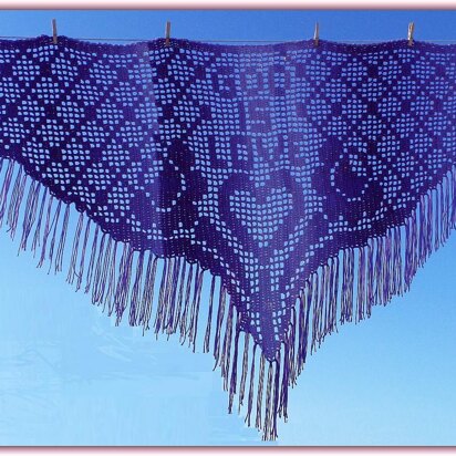 Prayer Shawl 'God Is Love' Filet Crochet Pattern & Charts