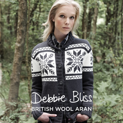 Boyfriend Jacket - Knitting Pattern for Women in Debbie Bliss British Wool Aran