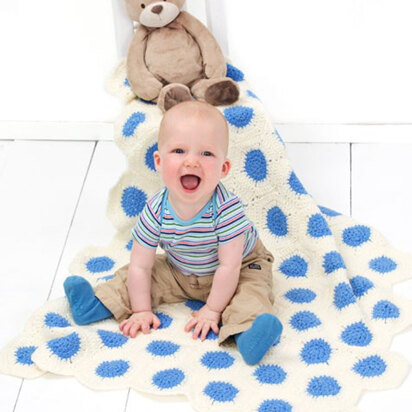 Polka-Dot Baby Blanket in Red Heart Comfort Sport - 928-0683 - Downloadable PDF