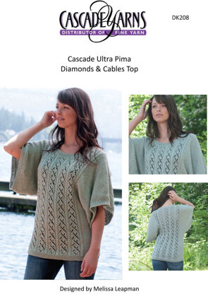 Diamonds & Cables Top in Cascade Ultra Pima - DK208