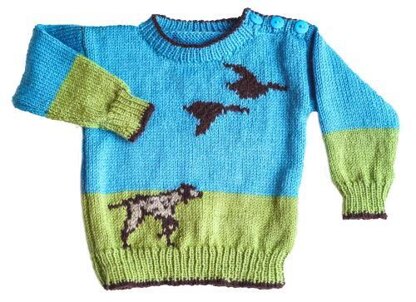 Pointer dog sweater, hat, mittens and toys