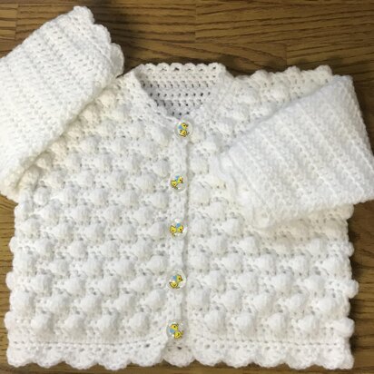Round Neck Bobble Cardigan for Baby or Child