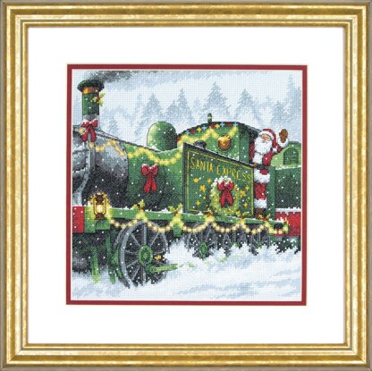 Dimensions Counted Cross Stitch Kit: Santa Express - 25cm x 25cm (9.8 x 9.8in) 