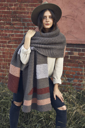 Level Up Blanket Scarf in Lion Brand Hue & Me - M20285-TWH - Downloadable  PDF