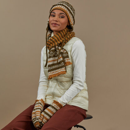 Carson City - Hat & Scarf Knitting Pattern for Women in Tahki Yarns Donegal Tweed
