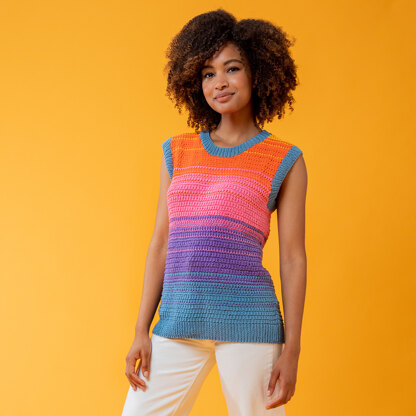 Good Vibes Vest - Free Tank Top Knitting Pattern for Women in Paintbox Yarns Cotton DK