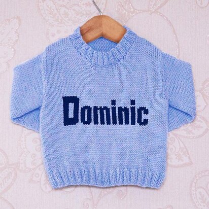 Intarsia - Dominic Moniker Chart - Childrens Sweater