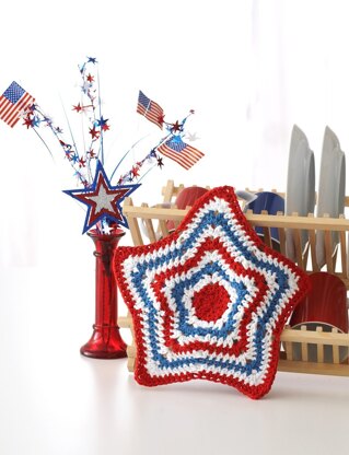 Stars and Stripes Dishcloth in Lily Sugar 'n Cream Stripes