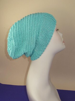 Simple Stripey Spring Slouch Hat