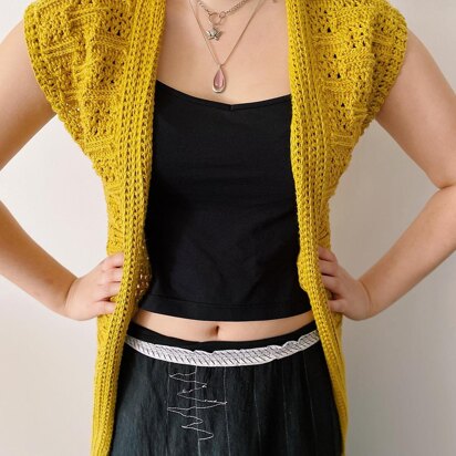 Textured Duster Sleeveless Cardigan