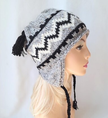 Serpentine Ear Flap Beanie