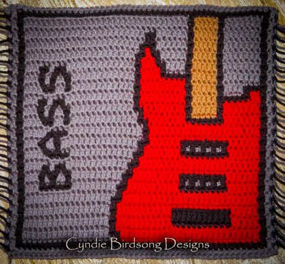 Musical Magic mosaic square - Bass guitar