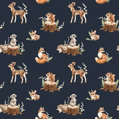 Poppy Fabrics - Forest Animals Jersey