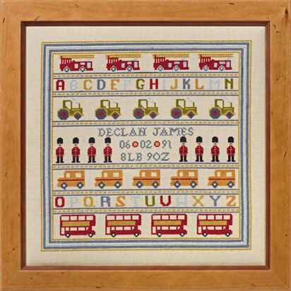 Historical Sampler Company Soldier Soldier Birth Sampler Cross Stitch Kit - 30cm x 34cm