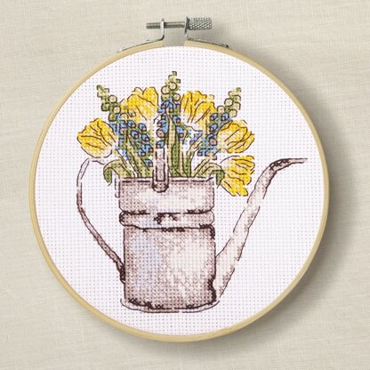 DMC Sunshine Flowers Watering Can - Medium Cross Stitch Kit