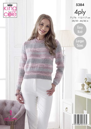 Cardigan & Sweater in King Cole Drifter 4ply - 5384pdf - Downloadable PDF