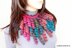 Crochet Scarf Lariat Multicolor "Curly Tassels"