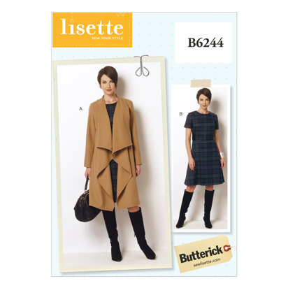 Butterick Damenmantel und Kleid B6244 - Schnittmuster