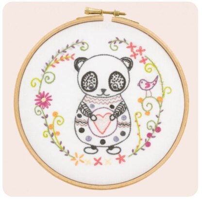 Un Chat Dans L'Aiguille Sacha the Panda Contemporary Embroidery Kit - Multi