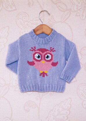 Intarsia - Rose the Owl Chart - Childrens Sweater