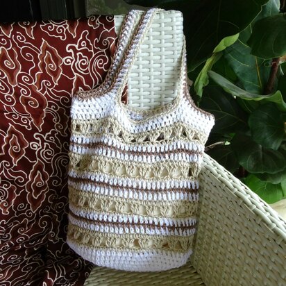 Crochet  Cotton Linen Tote Bag