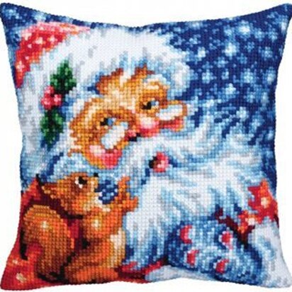Collection D'Art Santa Claus Cross Stitch Cushion Kit - 40cm x 40cm