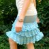 Crochet pin-up lacy ruffled skirt with mesh details.