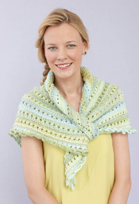 Chianti Shawl in Lion Brand Tweed Stripes - L0364B