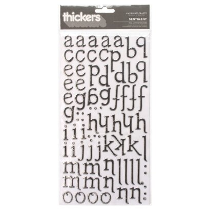 American Crafts Thickers Sentiment Alphabet Chipboard Silver Foil (161 Piece)