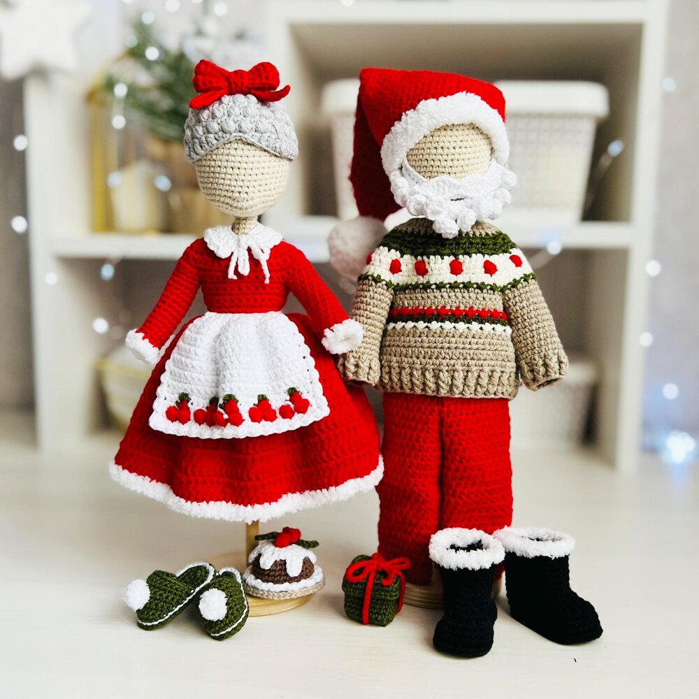 Crochet doll clothes pattern doll clothes amigurumi doll outfit Santa and Mrs Claus outfits