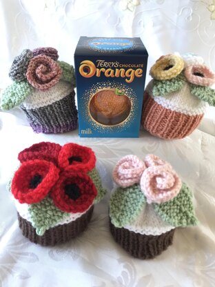 ROSE & POPPY CUPCAKES CHOCOLATE ORANGE COVER KNITTING PATTERN