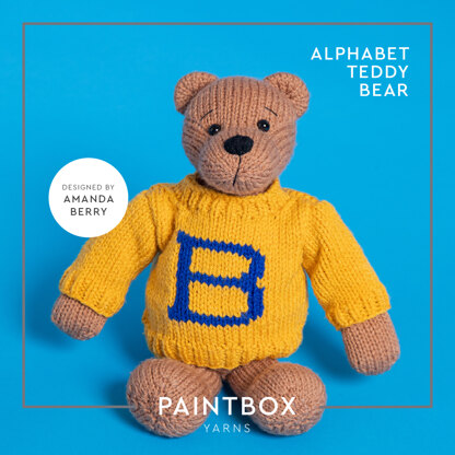 Alphabet Teddy Bear - Free Toy Knitting Pattern for Children in Paintbox Yarns Simply Aran