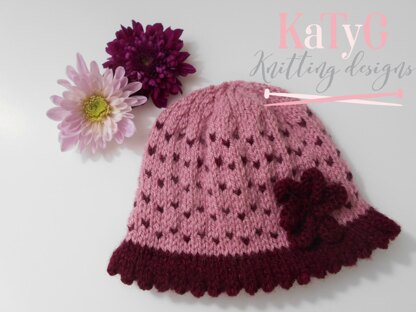 Berry Pink baby girl's hat