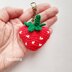 Strawberry heart keychain crochet pattern