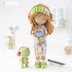 Crochet Doll Pattern for Amigurumi Doll Sadie with Melody Dino by AradiyaToys (Olka Novytska) tutorial PDF file overalls handmade DIY Amigurumi Pattern