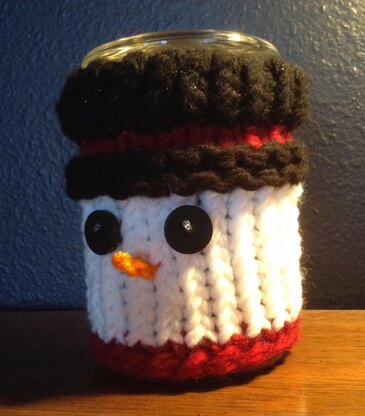 Snowman Candle Jar Cozy