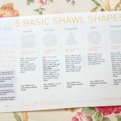 5 Circular Shawl Shapes Cheatsheet - knitting pattern