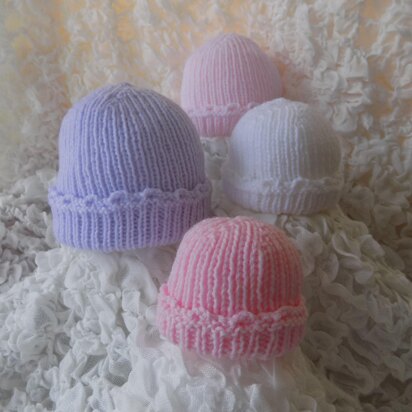 Premature to newborn baby ribbed hat