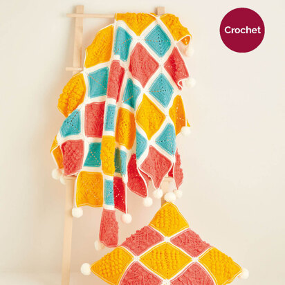 Crochet Blanket & Cushion in Hayfield Bonus DK - 10120 - Leaflet